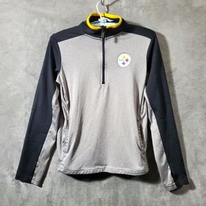 NFL Team Apparel Pittsburgh Steelers Unisex Youth 3/4 Zip Pullover M (10…